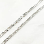 14K Solid White Gold Wheat Chain